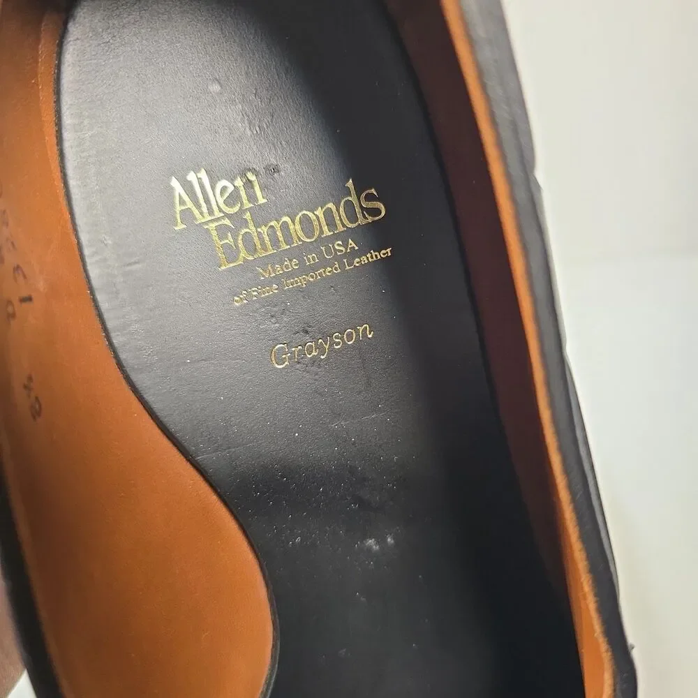 Allen Edmonds Grayson 8217S Tassel Loafers 8.5 D Black Leather USA Dress Shoes